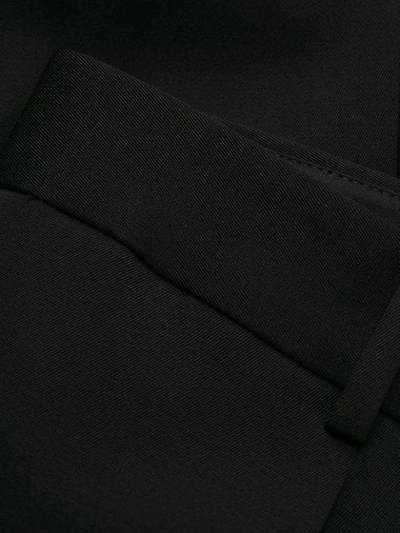 Saint Laurent Cropped Wool Gabardine Trousers In Black