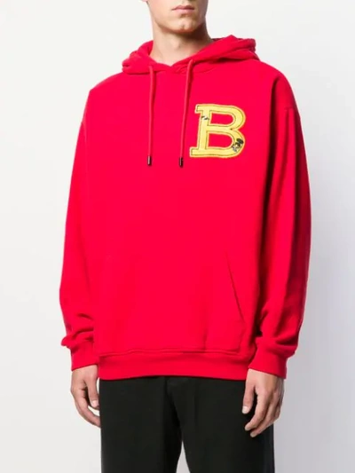 Shop Buscemi Logo Patch Hoodie In Red