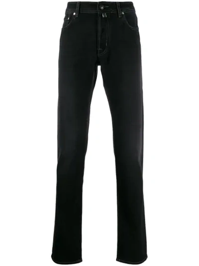 JACOB COHEN STRAIGHT-LEG JEANS WITH POCKET SQUARE 