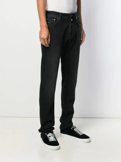 Shop Jacob Cohen Straight-leg Jeans With Pocket Square In Black