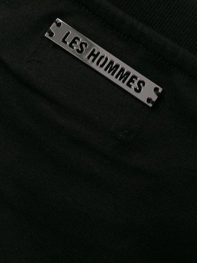 Shop Les Hommes Distressed Logo Patch T-shirt In Black