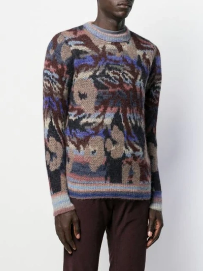 ROBERTO COLLINA INTARSIA KNIT JUMPER - 灰色