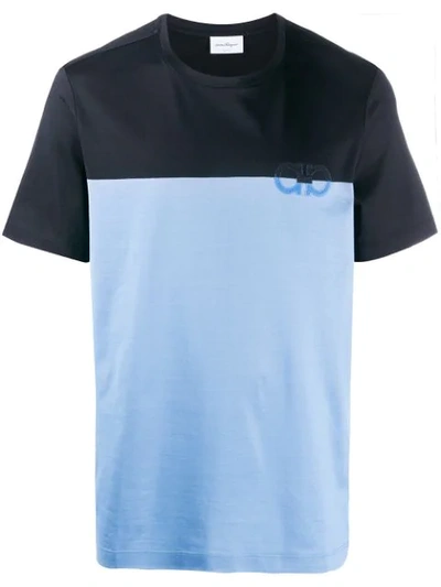 Shop Ferragamo Double Gancini T-shirt In Blue