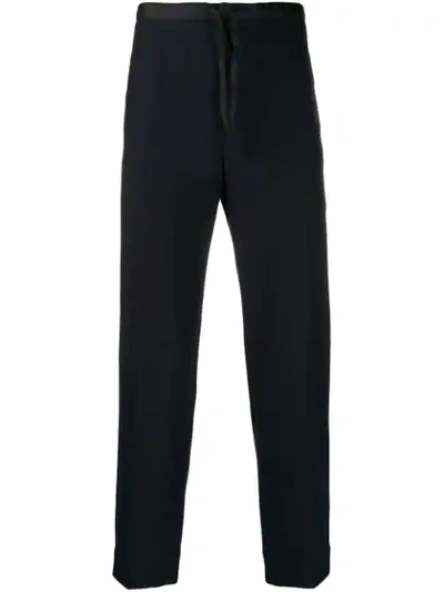 Shop Jil Sander Drawstring Slim-fit Trousers In Blue