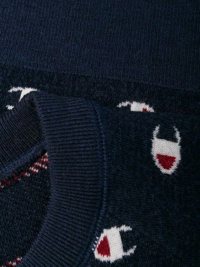 CHAMPION LOGO INTARSIA JUMPER - 蓝色