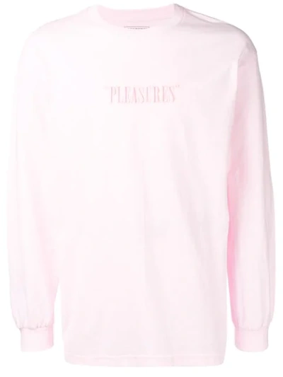 Shop Pleasures Logo Long-sleeve Top - Pink