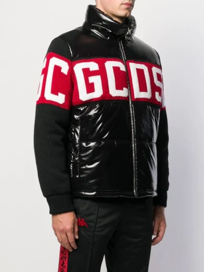 Shop Gcds Padded Logo Jacket In Black