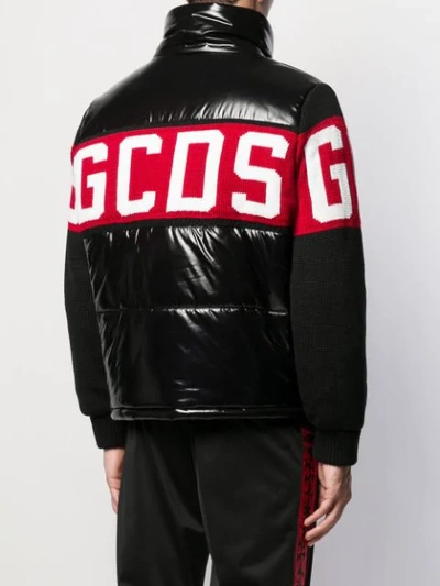 Shop Gcds Padded Logo Jacket In Black