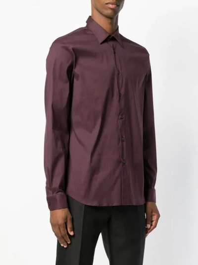 Shop Prada Pointed Collar Shirt - Red