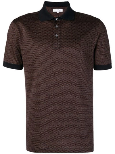 Shop Ferragamo Salvatore  Short Sleeve Polo - Brown