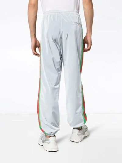Shop Gucci Web Stripe Track Pants In Grey