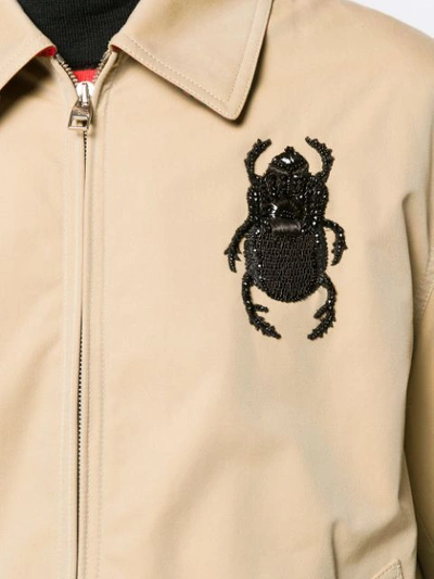 ALEXANDER MCQUEEN BEETLE APPLIQUÉ JACKET - 大地色