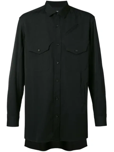 Shop Yohji Yamamoto Plain Shirt In Black