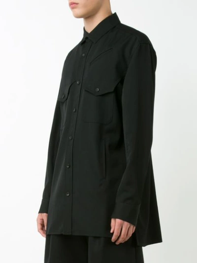 Shop Yohji Yamamoto Plain Shirt In Black