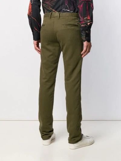 Shop Incotex Slim Fit Chinos In Green