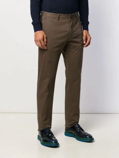 Shop Z Zegna Straight Fit Chinos In Brown