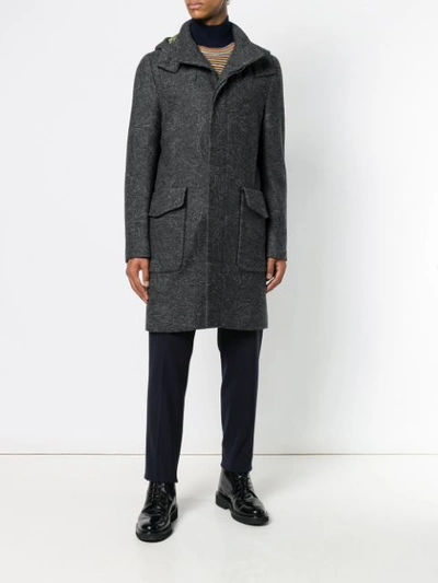 Shop Etro Paisley Hooded Coat - Grey