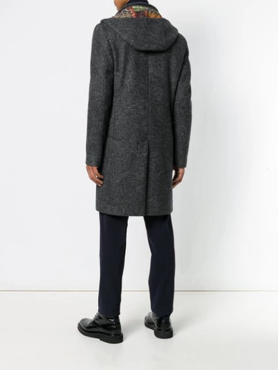 Shop Etro Paisley Hooded Coat - Grey