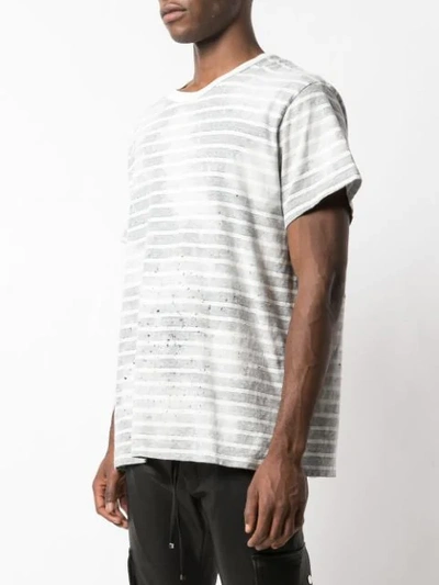 Shop Amiri Striped Faded T-shirt In Grey