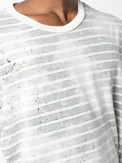 Shop Amiri Striped Faded T-shirt In Grey