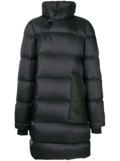 Shop Rick Owens Hooded Padded Coat In 09 Black