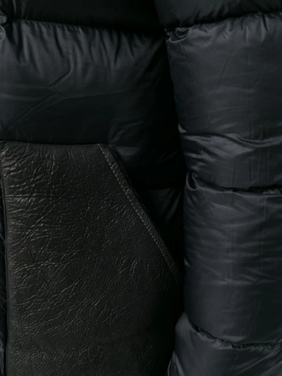 Shop Rick Owens Hooded Padded Coat In 09 Black