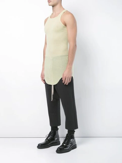 Shop Rick Owens Ribbed Tank Top - Green