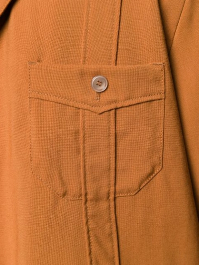 Shop Gucci Flap Pocket Jacket In Brown