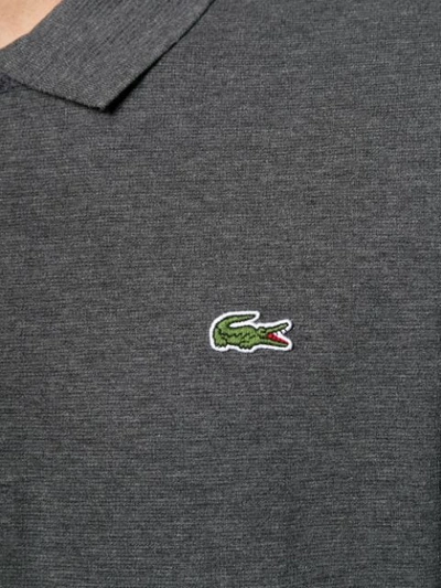 Shop Lacoste Embroidered Logo Polo Shirt In Grey