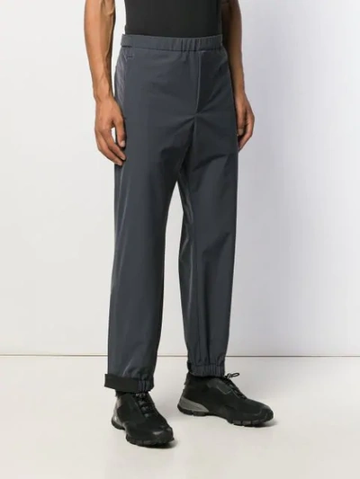 Shop Prada Tailored Track Style Trousers In Blue