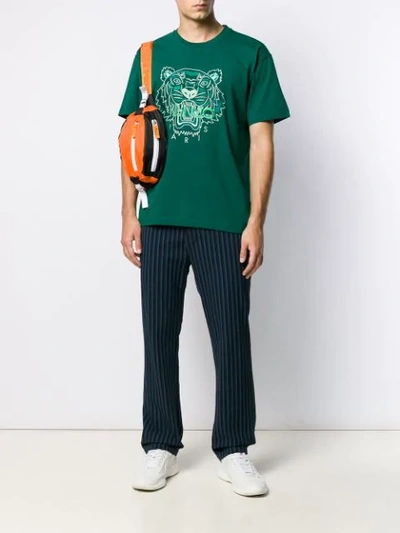 Shop Kenzo Embroidered Tiger T-shirt In Green