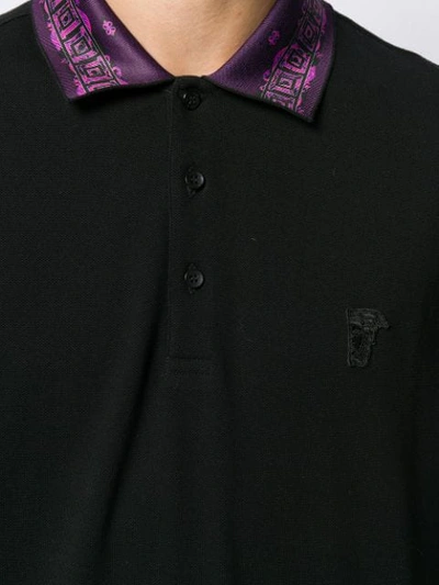 Shop Versace Medusa Detail Polo Shirt In Black