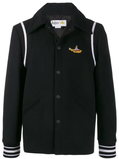 Shop Stella Mccartney All Together Now Embroidered Yellow Submarine Jacket In Black