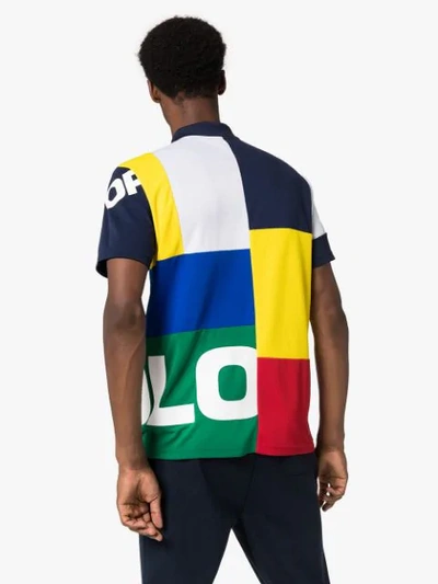 Shop Polo Ralph Lauren Colour Block Logo Rugby Polo In Multicoloured