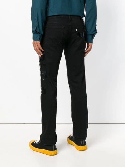 Shop Kenzo Printed Skinny Fit Jeans In Black