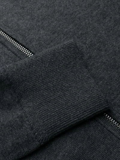 Shop Tommy Hilfiger Logo Embroidered Cardigan In Grey