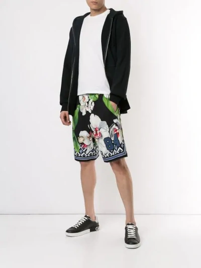 Shop Dolce & Gabbana Orchid Bermuda Shorts In Multicolour