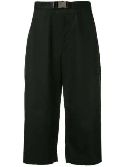 Shop Facetasm Wide Leg Cropped Trousers - Black