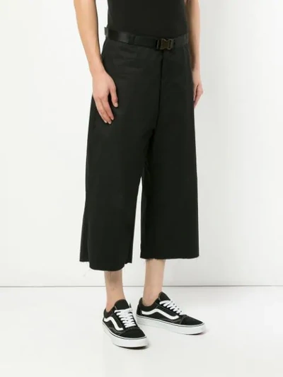 Shop Facetasm Wide Leg Cropped Trousers - Black