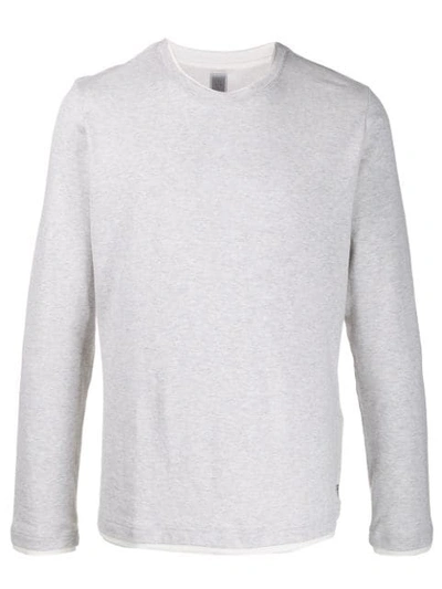 Shop Eleventy Long-sleeve Fitted Top In Grey