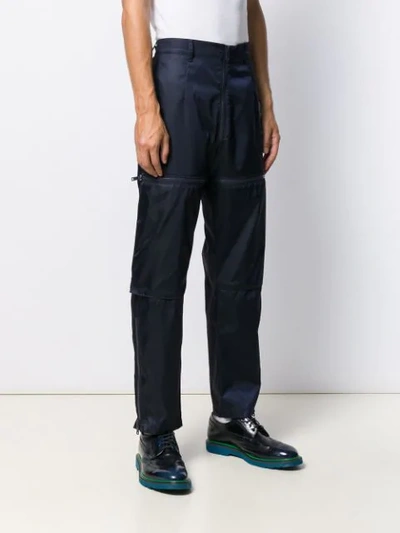 PRADA NYLON GABARDINE STYLE TROUSERS - 蓝色