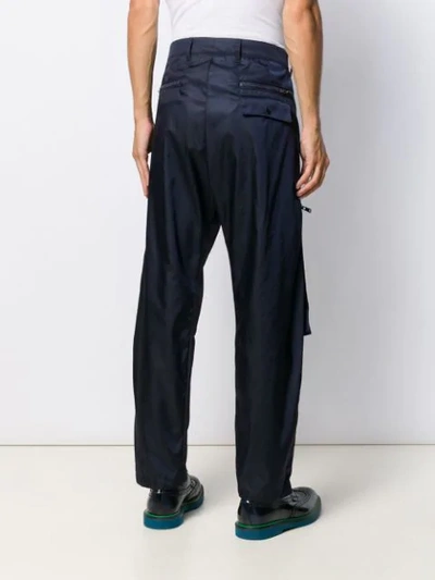 PRADA NYLON GABARDINE STYLE TROUSERS - 蓝色