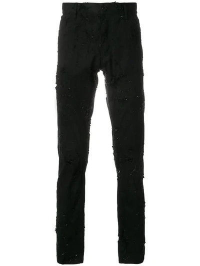 Shop Ann Demeulemeester Distressed Skinny Jeans In 099 Black