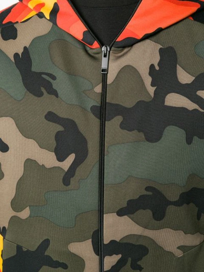 Shop Valentino Camouflage-print Hooded Jacket - Green