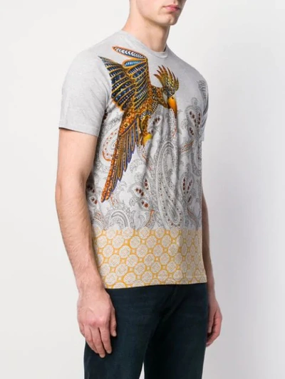 Shop Etro Parrot And Paisley Print T In Grey