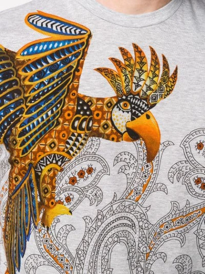 Shop Etro Parrot And Paisley Print T In Grey