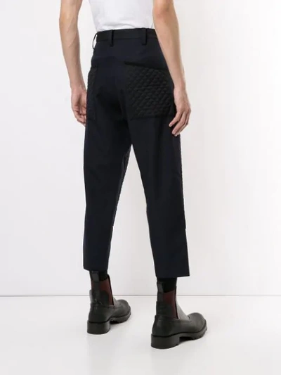 Shop Fumito Ganryu Cropped Straight-leg Trousers In Blue