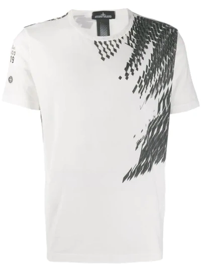 STONE ISLAND SHADOW PROJECT GEOMETRIC PRINT T-SHIRT - 白色