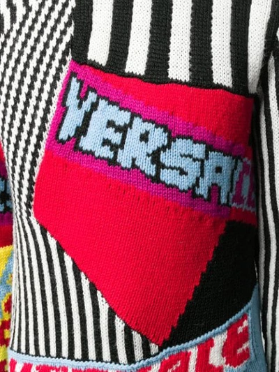 VERSACE PATCHWORK LOGO SWEATER - 红色