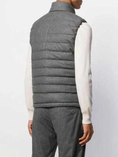 Shop Ermenegildo Zegna Fitted Padded Gilet In Grey